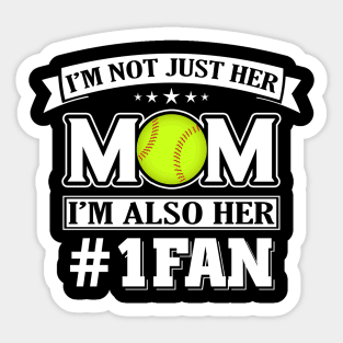 Mom Number One Fan Softball Baseball Player Sticker